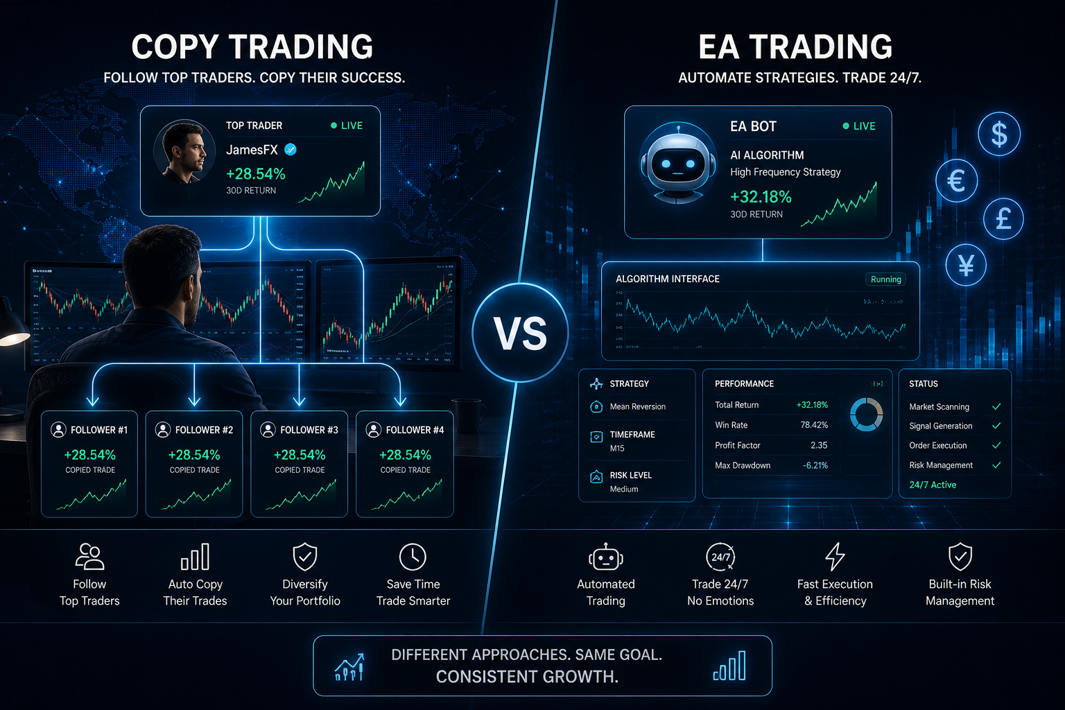 Modern forex automation concept